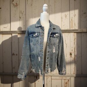 Dear John Light Blue Distressed Jean Jacket